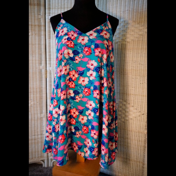 Peach Love California Dresses & Skirts - NWOT:  floral Peach Love swing dress w/pockets, S